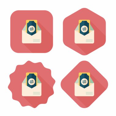 faturaları uzun gölge, eps10 düz simgesiyle