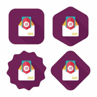 faturaları uzun gölge, eps10 düz simgesiyle