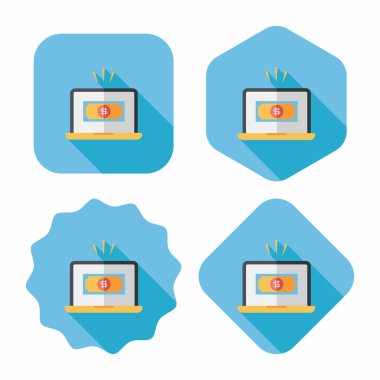 iş grafik düz simgesini uzun gölge, eps10 ile