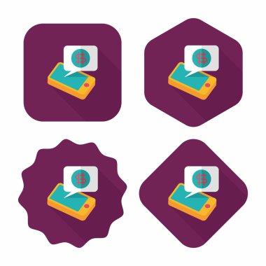 iş grafik düz simgesini uzun gölge, eps10 ile