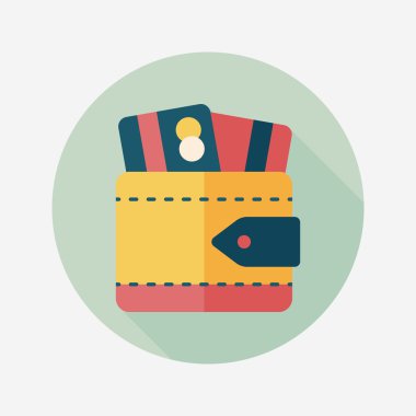 m-cüzdan ile uzun gölge, eps10 düz simgesi