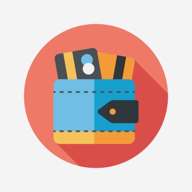 m-cüzdan ile uzun gölge, eps10 düz simgesi