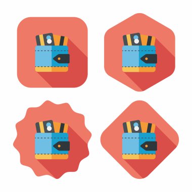 m-cüzdan ile uzun gölge, eps10 düz simgesi