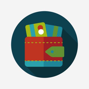 m-cüzdan ile uzun gölge, eps10 düz simgesi