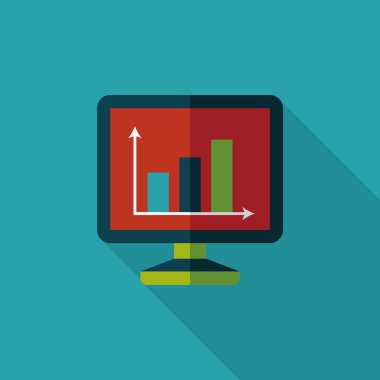 iş grafik düz simgesini uzun gölge, eps10 ile