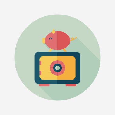 Emanet Kasası uzun gölge, eps10 düz simgesiyle