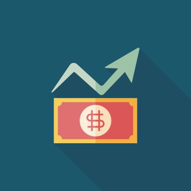 iş grafik düz simgesini uzun gölge, eps10 ile