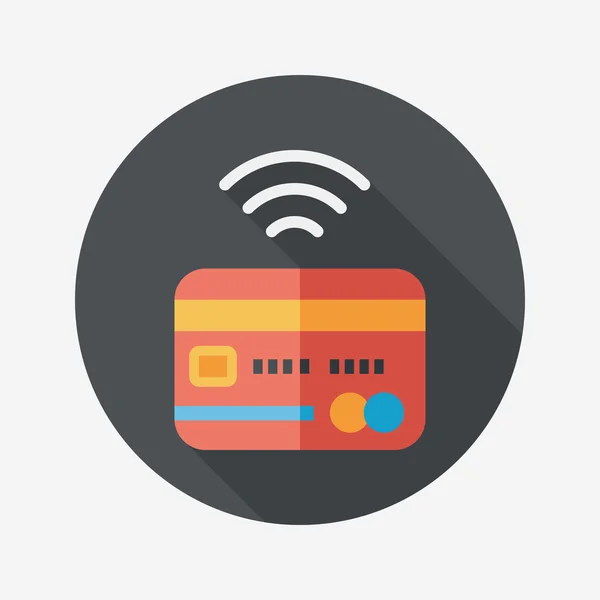Kreditkort platt ikonen med långa skugga, eps10 — Stock vektor