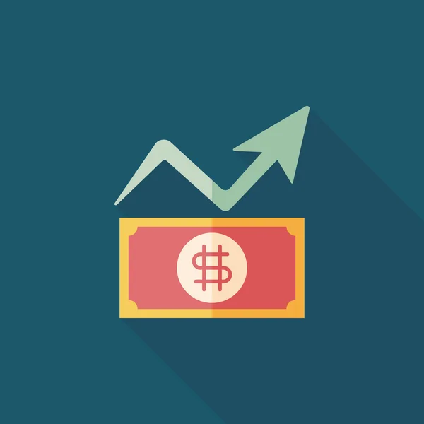 Business chart icône plate avec ombre longue, eps10 — Image vectorielle