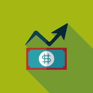 iş grafik düz simgesini uzun gölge, eps10 ile