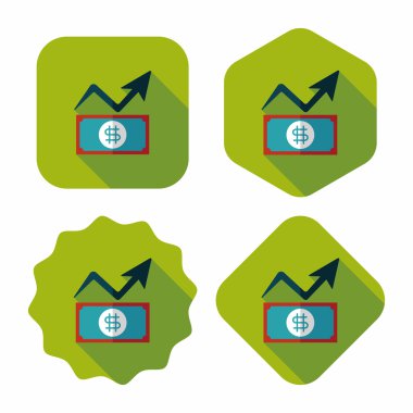 iş grafik düz simgesini uzun gölge, eps10 ile