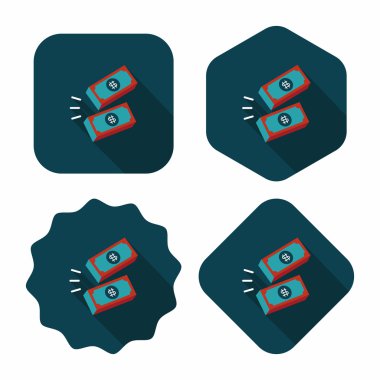 Uzun Gölge, eps10 ile kağıt para düz simgesi