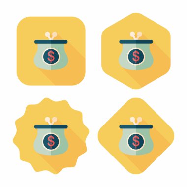 Uzun Gölge, eps10 çanta düz simgesiyle