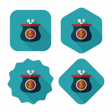 Uzun Gölge, eps10 çanta düz simgesiyle