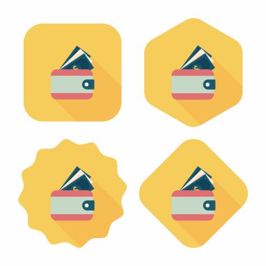 m-cüzdan ile uzun gölge, eps10 düz simgesi