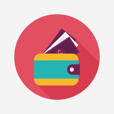 m-cüzdan ile uzun gölge, eps10 düz simgesi