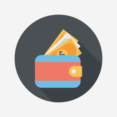 m-cüzdan ile uzun gölge, eps10 düz simgesi