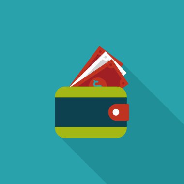 m-cüzdan ile uzun gölge, eps10 düz simgesi