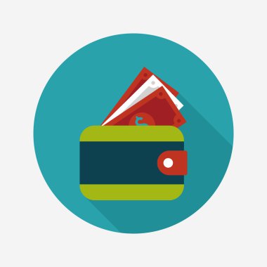 m-cüzdan ile uzun gölge, eps10 düz simgesi