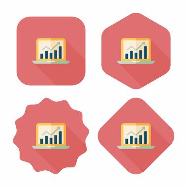 iş grafik düz simgesini uzun gölge, eps10 ile