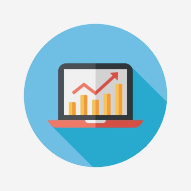 iş grafik düz simgesini uzun gölge, eps10 ile