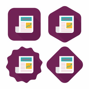 Uzun Gölge, eps10 ile mali haber düz simgesi