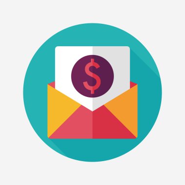 faturaları uzun gölge, eps10 düz simgesiyle