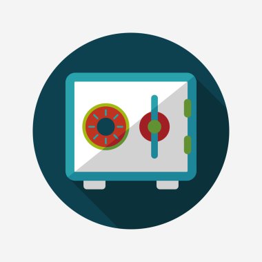 Emanet Kasası uzun gölge, eps10 düz simgesiyle