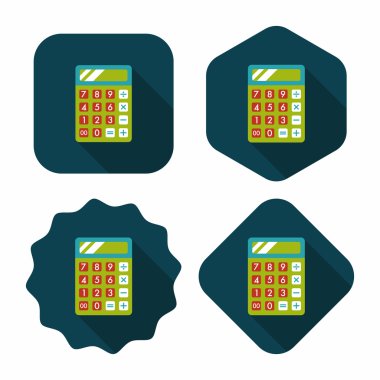 düz hesap makinesi simge uzun gölge, eps10