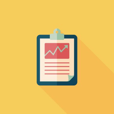 iş grafik düz simgesini uzun gölge, eps10 ile