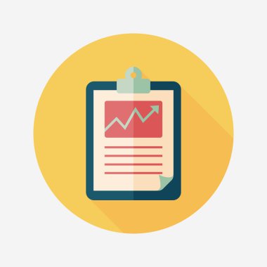 iş grafik düz simgesini uzun gölge, eps10 ile