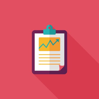 iş grafik düz simgesini uzun gölge, eps10 ile