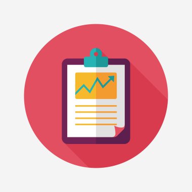 iş grafik düz simgesini uzun gölge, eps10 ile