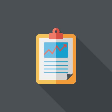 iş grafik düz simgesini uzun gölge, eps10 ile