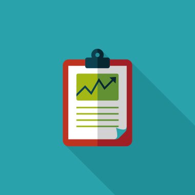 iş grafik düz simgesini uzun gölge, eps10 ile