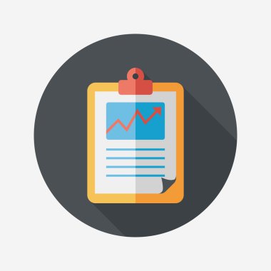 iş grafik düz simgesini uzun gölge, eps10 ile