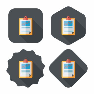 iş grafik düz simgesini uzun gölge, eps10 ile