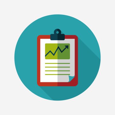 iş grafik düz simgesini uzun gölge, eps10 ile