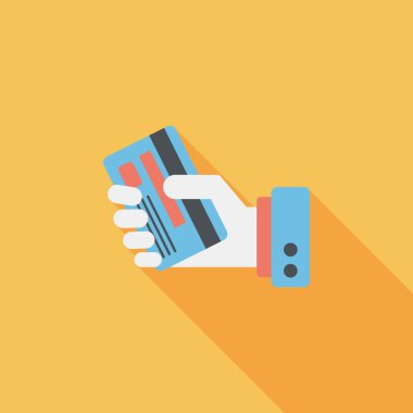 Uzun Gölge, eps10 ile kredi kartı düz simgesi