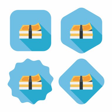 Uzun Gölge, eps10 ile kağıt para düz simgesi