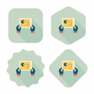 Uzun Gölge, eps10 ile el oyun konsolları düz simgesi