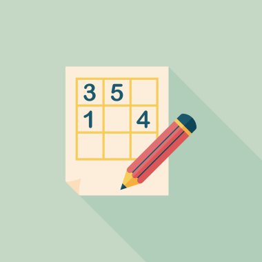 Sudoku uzun gölge, eps10 düz simgesiyle