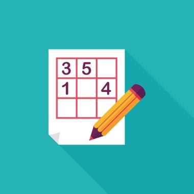 Sudoku uzun gölge, eps10 düz simgesiyle