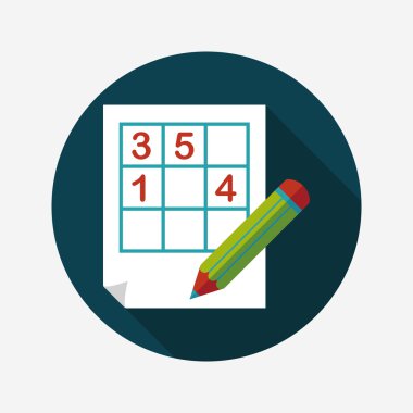 Sudoku uzun gölge, eps10 düz simgesiyle