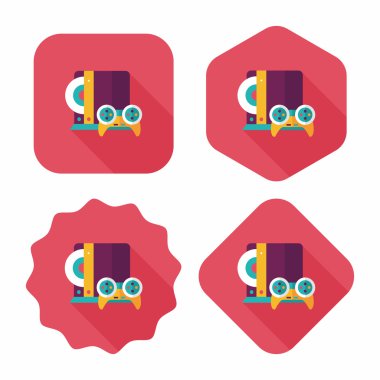 Uzun Gölge, eps10 oyun konsolları düz simgesiyle