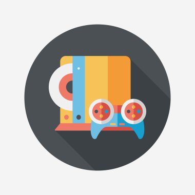 Uzun Gölge, eps10 oyun konsolları düz simgesiyle