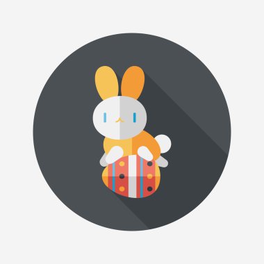 Paskalya tavşanı düz simgesi ile uzun gölge, eps10