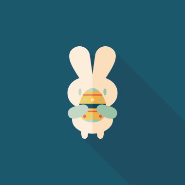 Paskalya tavşanı düz simgesi ile uzun gölge, eps10
