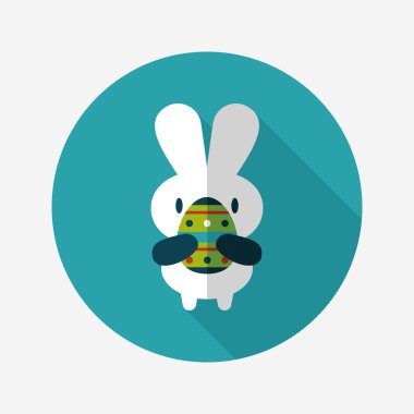 Paskalya tavşanı düz simgesi ile uzun gölge, eps10