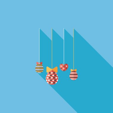 Uzun Gölge, eps10 düz simgesiyle asılı Paskalya